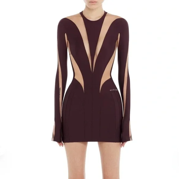 Mugler Black and White Graphic Mini Dress - Picture 3 of 5